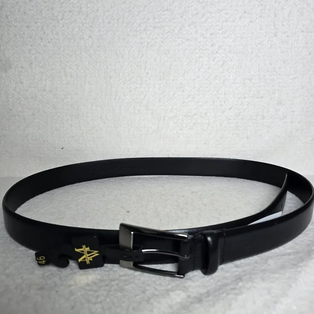 NWT Mens Wearhouse Genuine Leather Black Dress Belt Size 46 52